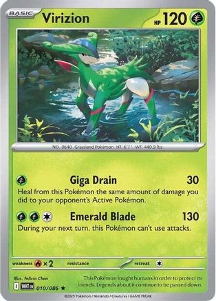 Virizion 010/086 - Reverse Holofoil SV White Flare - Rare