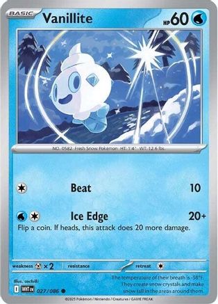 Vanillite 024/086 - Reverse Holofoil SV White Flare - Common