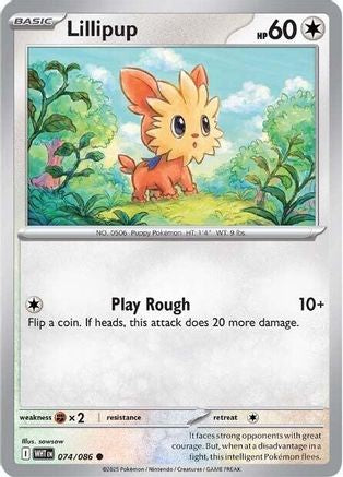 Lillipup 072/086 - Reverse Holofoil SV White Flare - Common