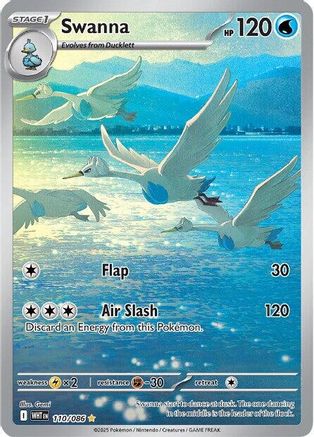 Swanna 107/086 - Holofoil SV White Flare - Illustration Rare