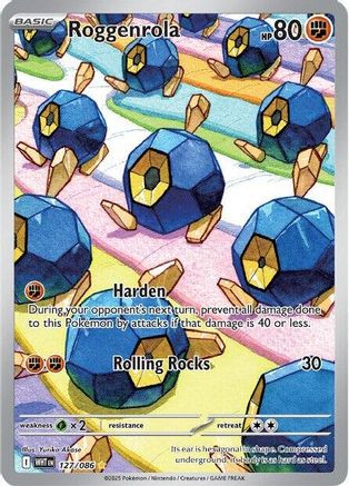Roggenrola 125/086 - Holofoil SV White Flare - Illustration Rare