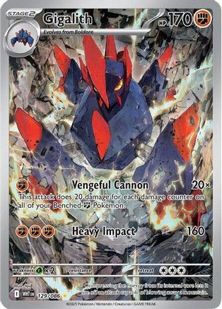 Gigalith 127/086 - Holofoil SV White Flare - Illustration Rare