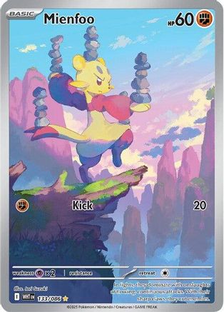 Mienfoo 131/086 - Holofoil SV White Flare - Illustration Rare