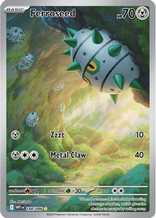Ferroseed 144/086 - Holofoil SV White Flare - Illustration Rare