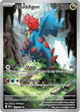 Druddigon 150/086 - Holofoil SV White Flare - Illustration Rare