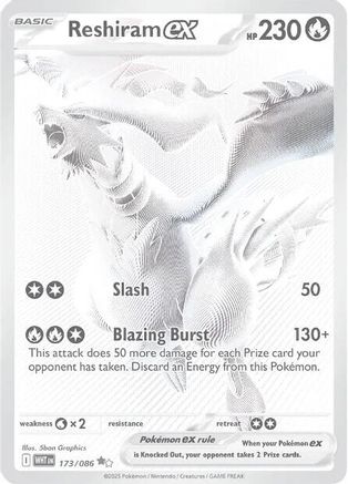 Reshiram ex 174/086 - Holofoil SV White Flare - Black White Rare
