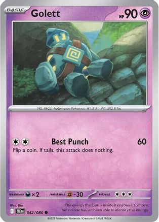Golett 045/086 - Reverse Holofoil SV Black Bolt - Common