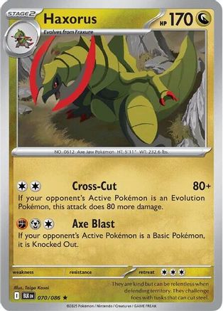 Haxorus 072/086 - Reverse Holofoil SV Black Bolt - Rare