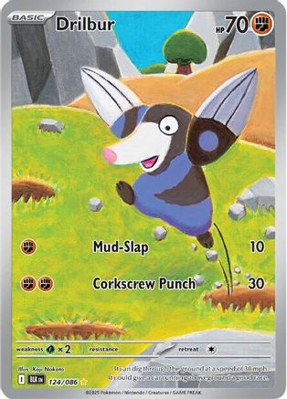 Drilbur 130/086 - Holofoil SV Black Bolt - Illustration Rare