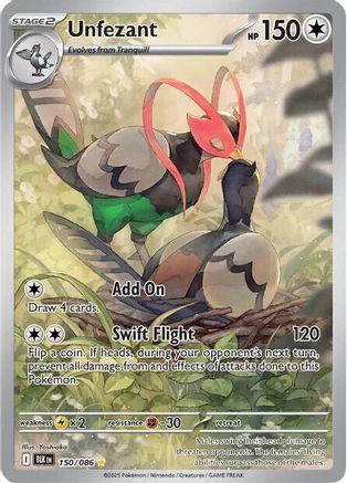 Unfezant 155/086 - Holofoil SV Black Bolt - Illustration Rare