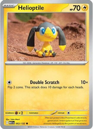 Helioptile 052/132 - Reverse Holofoil ME01 Mega Evolution - Common