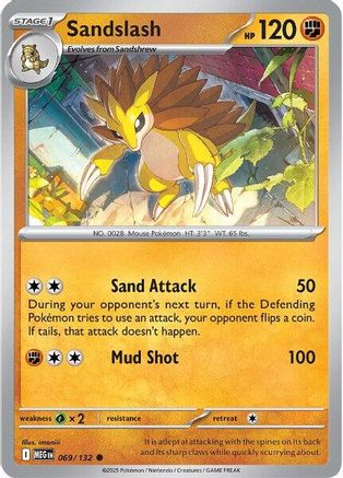 Sandslash 069 - Reverse Holofoil ME01 Mega Evolution - Common