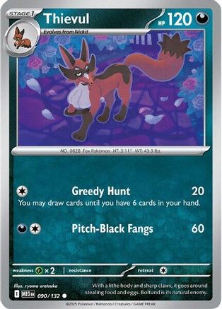 Thievul 090 - Reverse Holofoil ME01 Mega Evolution - Common