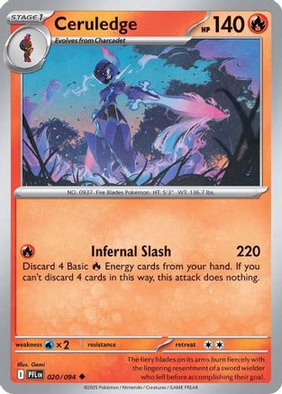 Ceruledge 020 ME02 Phantasmal Flames - Uncommon