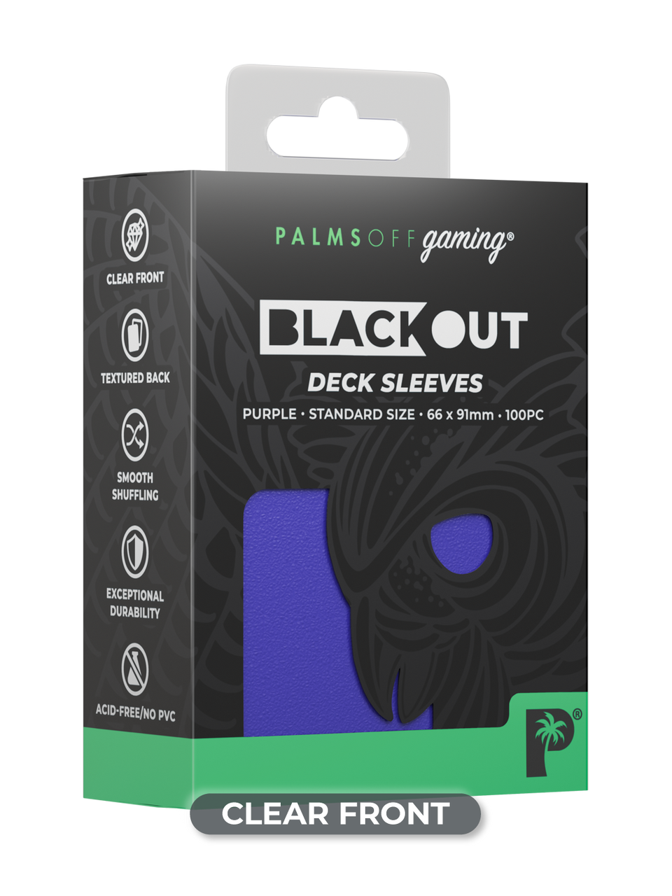 Palms Off Gaming Blackout Deck Sleeves 100pc Purple