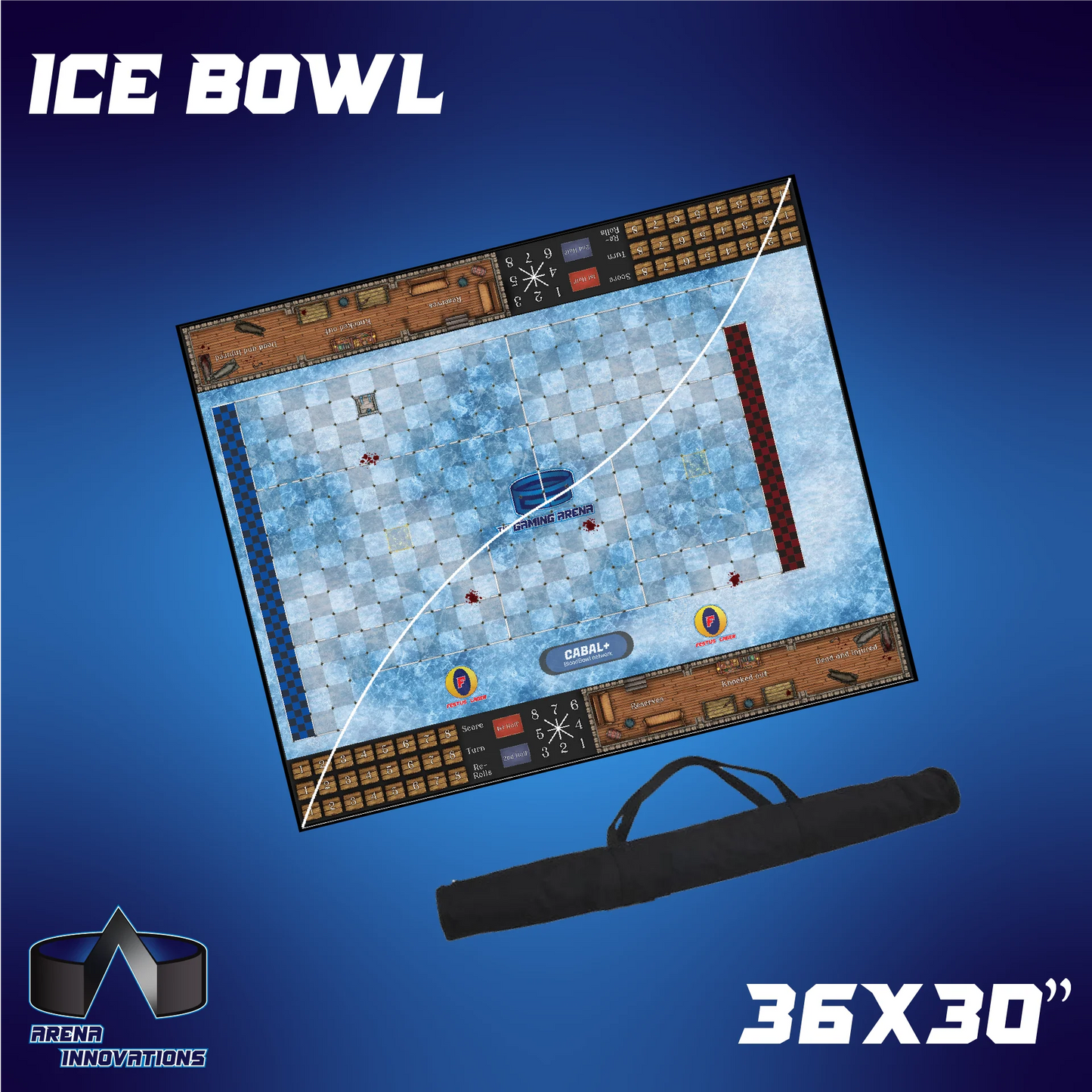 Gaming Arena Blood Bowl Mat: 36x30" - Ice Bowl