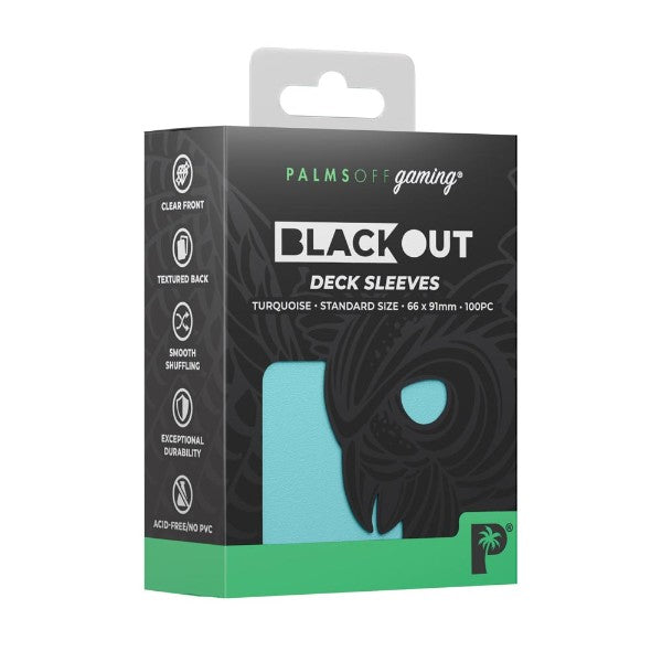 Palms Off Gaming Blackout Deck Sleeves 100pc Turquoise