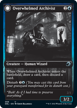 Overwhelmed Archivist // Archive Haunt [Innistrad: Double Feature] Foil