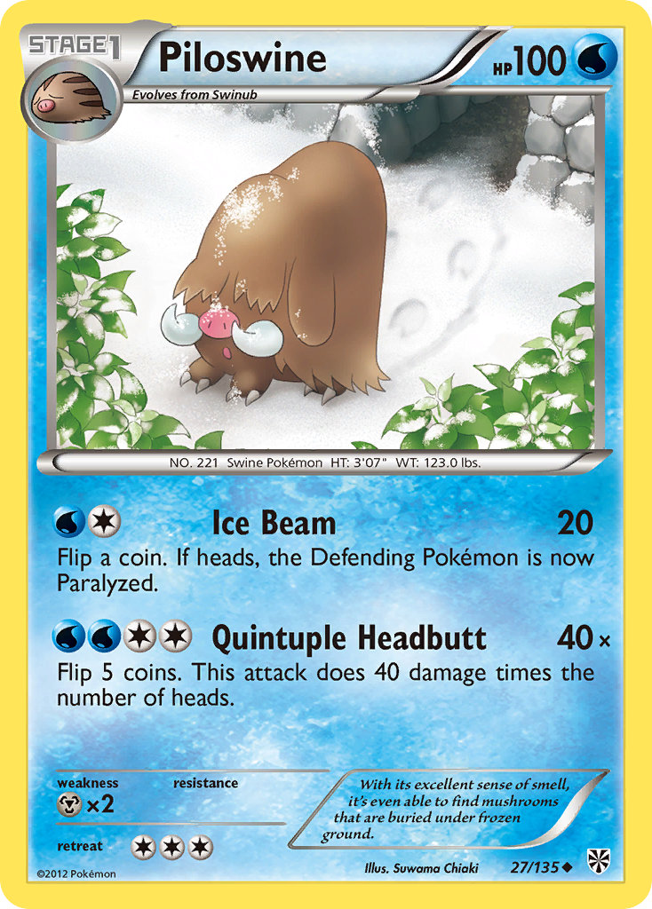 Piloswine (27/135) [Black & White: Plasma Storm] Reverse Holofoil