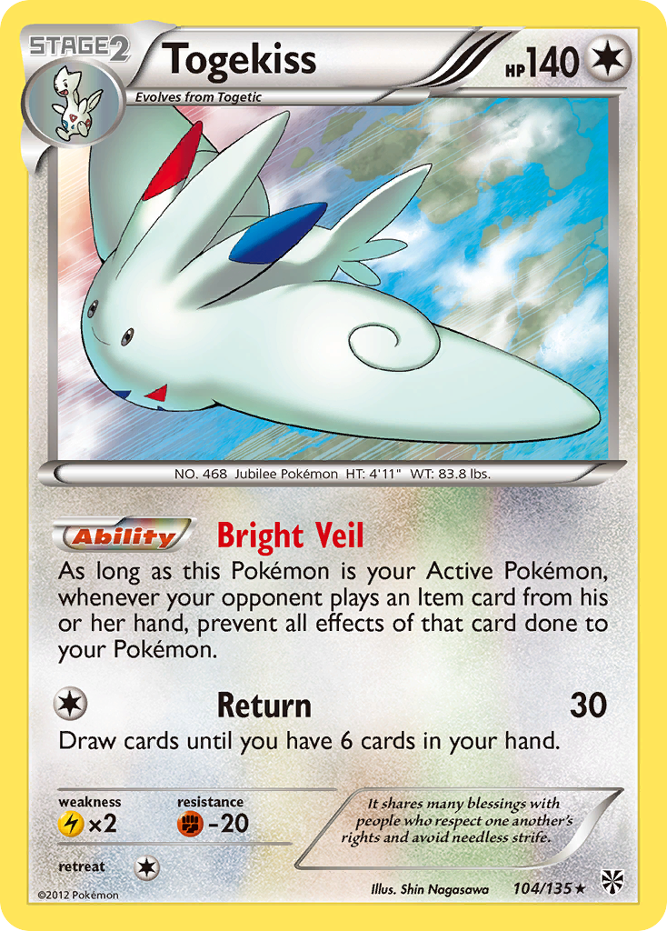 Togekiss (104/135) [Black & White: Plasma Storm] Reverse Holofoil