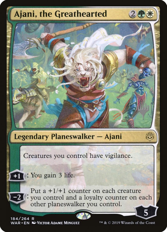 Ajani, the Greathearted (Promo Pack) [War of the Spark Promos] Foil