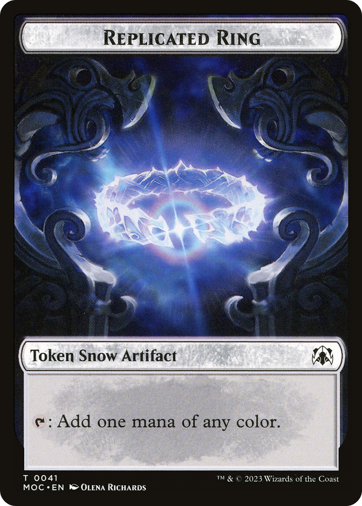 Replicated Ring  [March of the Machine Commander Tokens]: (snow)