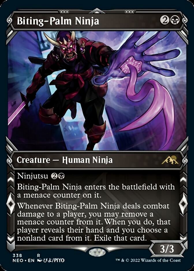 Biting-Palm Ninja (Showcase Ninja) [Kamigawa: Neon Dynasty] Foil