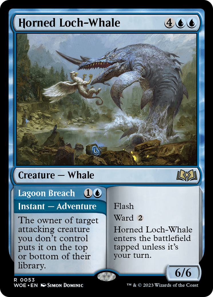 Horned Loch-Whale // Lagoon Breach [Wilds of Eldraine] Foil