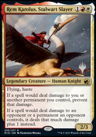 Rem Karolus, Stalwart Slayer (Promo Pack) [Innistrad: Midnight Hunt Promos] Foil
