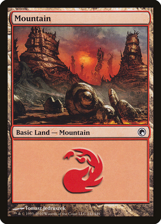 Mountain (242) [Scars of Mirrodin] Foil