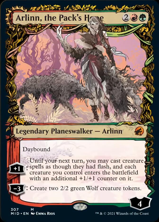 Arlinn, the Pack's Hope // Arlinn, the Moon's Fury (Showcase Equinox) [Innistrad: Midnight Hunt] Foil