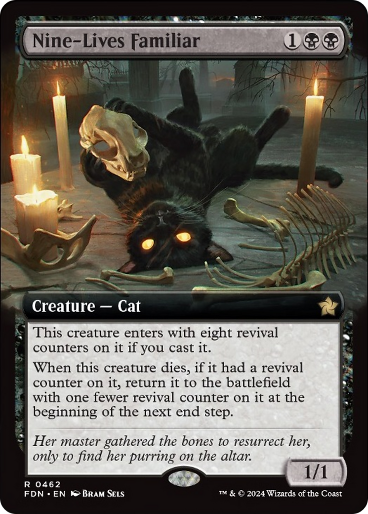 Nine-Lives Familiar (Extended Art) [Foundations] Foil