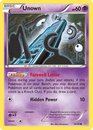 Unown (30/98) [XY: Ancient Origins] Reverse Holofoil