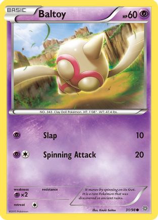 Baltoy (31/98) [XY: Ancient Origins] Reverse Holofoil