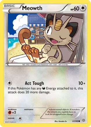 Meowth (61/98) [XY: Ancient Origins] Reverse Holofoil