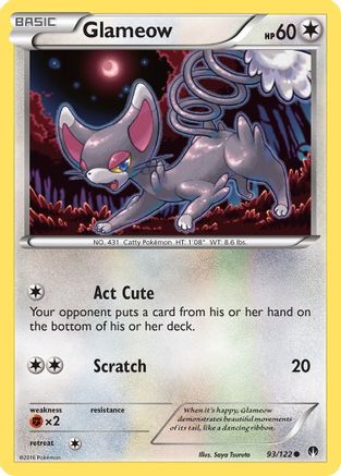 Glameow (93/122) [XY: BREAKpoint] Reverse Holofoil