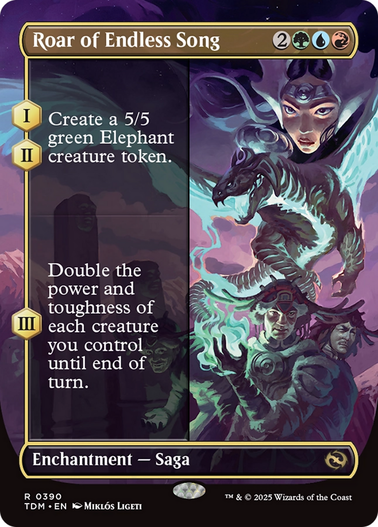 Roar of Endless Song (Borderless) [Tarkir: Dragonstorm] Foil