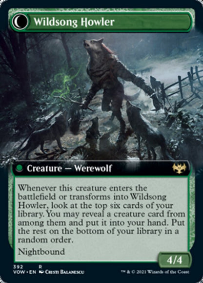 Howlpack Piper // Wildsong Howler (Extended Art) [Innistrad: Crimson Vow] Foil