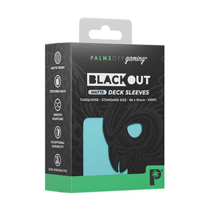 Palms Off Gaming Blackout Deck Sleeves 100pc Turquoise MATTE
