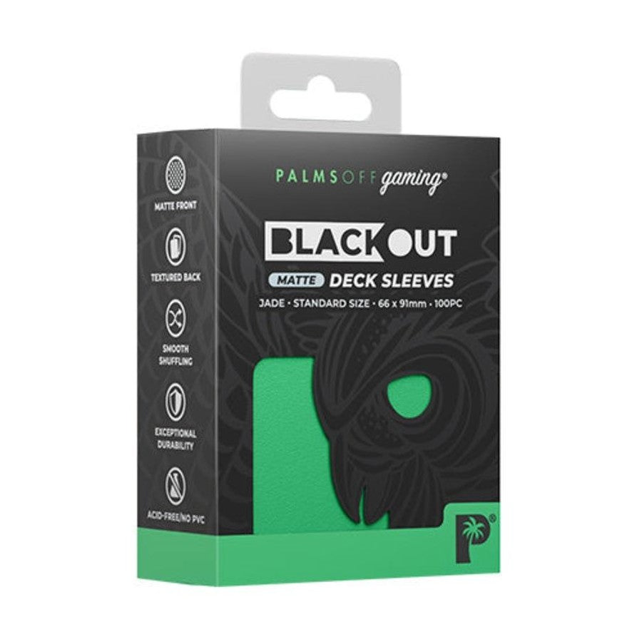 Palms Off Gaming Blackout Deck Sleeves 100pc Jade MATTE