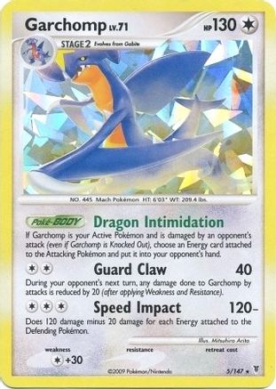 Garchomp (5/147) (Cracked Ice Holo) (Theme Deck Exclusive) [Platinum: Supreme Victors] Holofoil