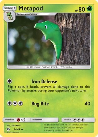 Metapod (2/149) [Sun & Moon: Base Set] Reverse Holofoil