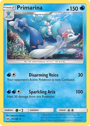 Primarina (41/149) [Sun & Moon: Base Set] Reverse Holofoil
