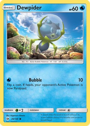 Dewpider (45/149) [Sun & Moon: Base Set] Reverse Holofoil