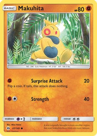 Makuhita (67/149) [Sun & Moon: Base Set] Reverse Holofoil