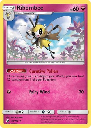 Ribombee (93/149) [Sun & Moon: Base Set] Reverse Holofoil