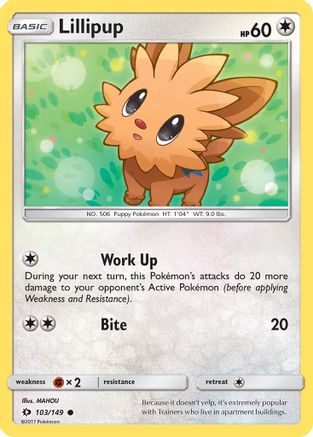 Lillipup (103/149) [Sun & Moon: Base Set] Reverse Holofoil