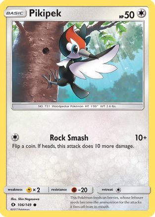 Pikipek (106/149) [Sun & Moon: Base Set] Reverse Holofoil