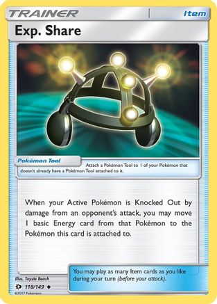 Exp. Share (118/149) [Sun & Moon: Base Set] Reverse Holofoil