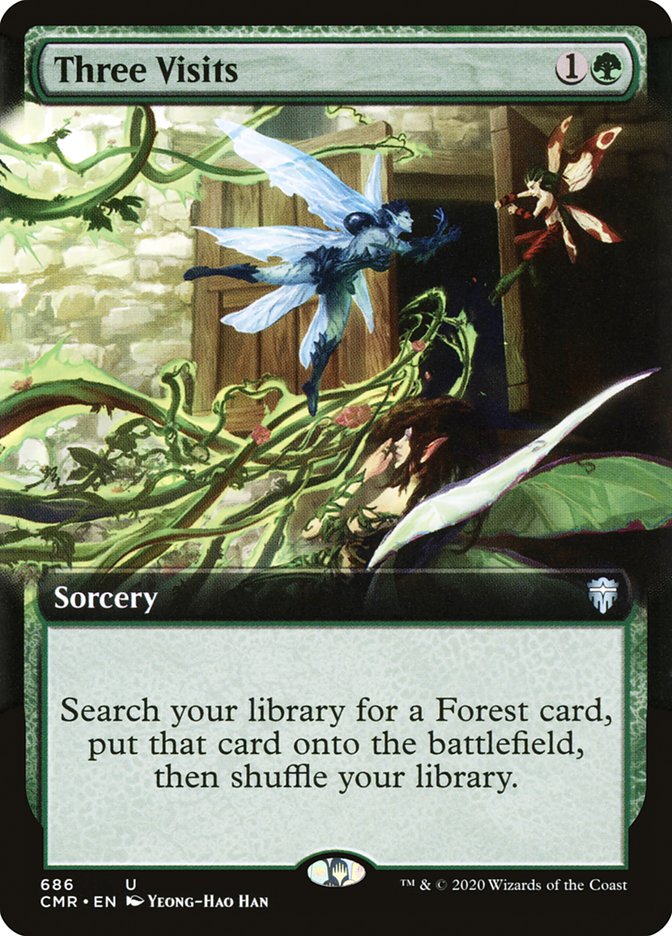 Three Visits (Extended Art) [Commander Legends] Foil